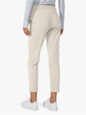 Women's Lightweight Elastic-Waist Ankle Pants — Cream